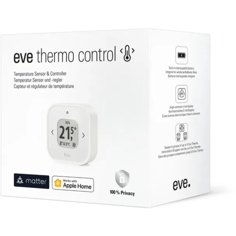 Eve Thermo Control (Matter) – Temperatuursensor en bediening voor Eve Thermo (Matter) - Wit