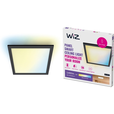 WiZ Panel Plafondlamp Vierkant Tunable White 3400lm - Zwart