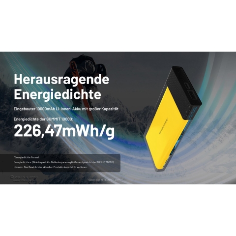 Nitecore SUMMIT 10000 powerbank, 10.000 mAh