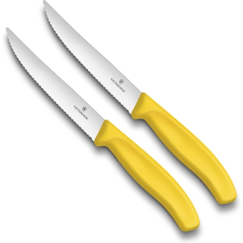 Victorinox SwissClassic pizza-/steakmes geel, set van 2, 6.7936.12L8B