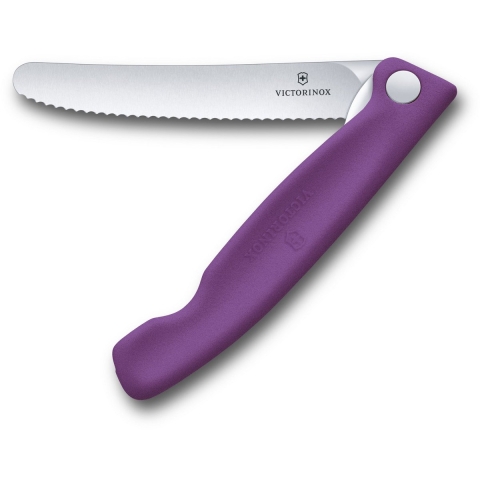 Victorinox Swiss Classic Picnic Knife 6.7835.FC1 Wavy, Purple, vouwbaar gekarteld groentemes