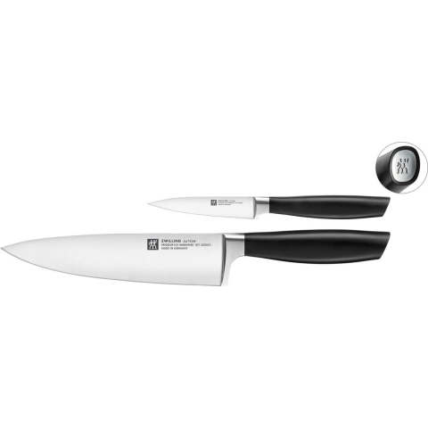 Zwilling All Star 1022778, 2-delige messenset, koksmes en officemes, zilver