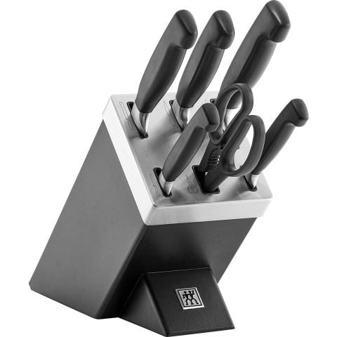 Zwilling J.A. Henckels Four Star SharpBlock 35145-007, 7-delig messenblok zwart essenhout