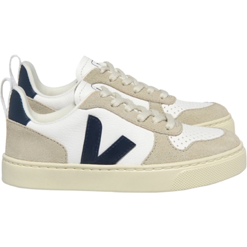 Kinderschoenen V-10 leren veters in wit