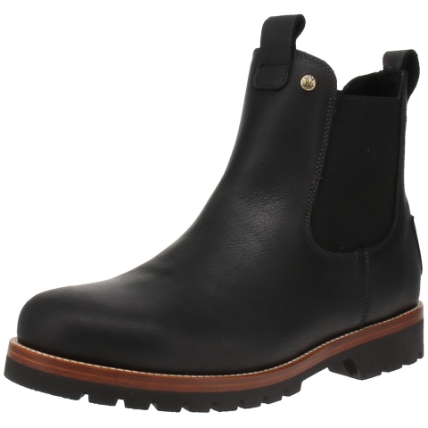 Panama Jack Heren Beny Igloo C1 Zwarte Waterdichte Leren Chelsea Boots