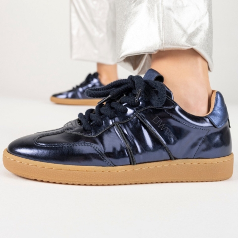 DWRS Label Dwrs poona navy metallic sneakers lage sneakers dames