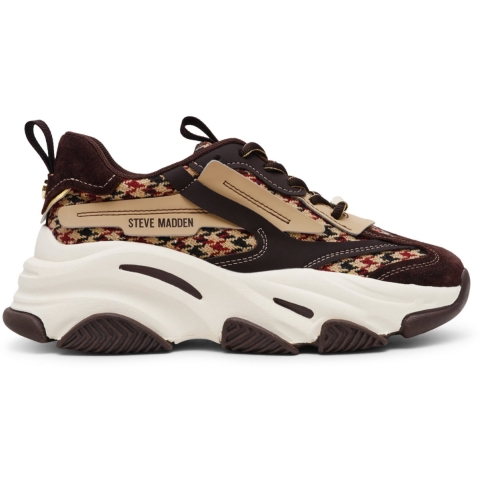Steve Madden Possession-e brown plaid lage sneakers dames