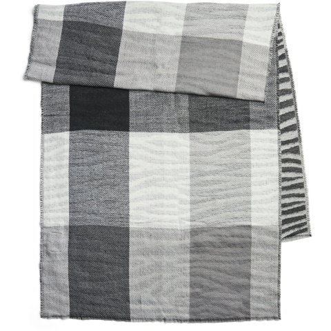 Geverfde Sjaal Grijs en Witte Ruit