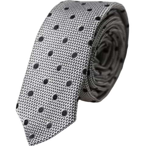 Grijze Polka Dot Strikdas