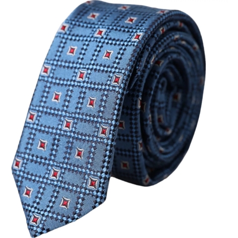 Blauwe Geometrische Stropdas