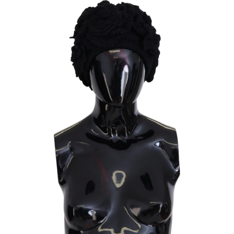 Roze Appliqu Beanie zwart