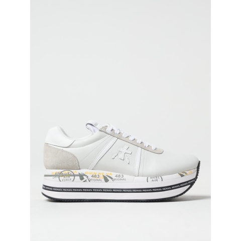 Beth Witte Leren Platform Sneakers