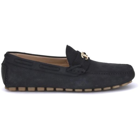 Kunstsuede Loafers met Kettingdetail