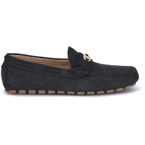 Kunstsuede Loafers met Kettingdetail