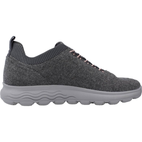 Geox D Spherica A Wollen Blend Dames Antraciet Sneakers