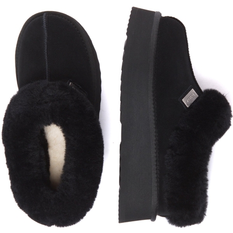 EVER AU Dames Leren Pantoffels - Topknot