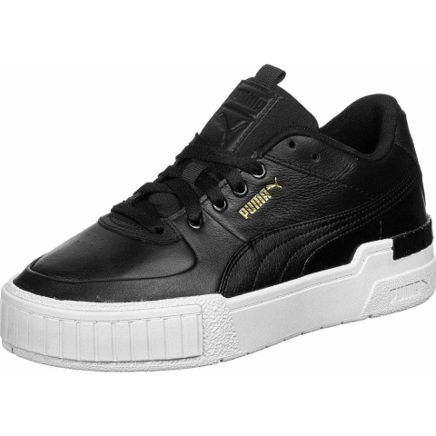 Puma Cali Sport Zwart Leer Vrouwentrainers 373871 02