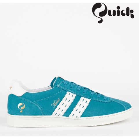 Q1905 Sneaker medal aqua blauw/wit