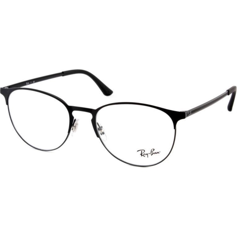 Ray-ban ronde zwarte top op mat zwart unisex dames bril frames