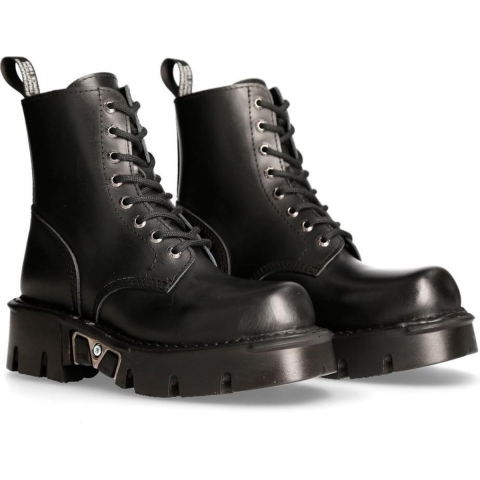 New Rock Unisex zwarte gotische militaire bikerlaarzen - MILI084N-S3