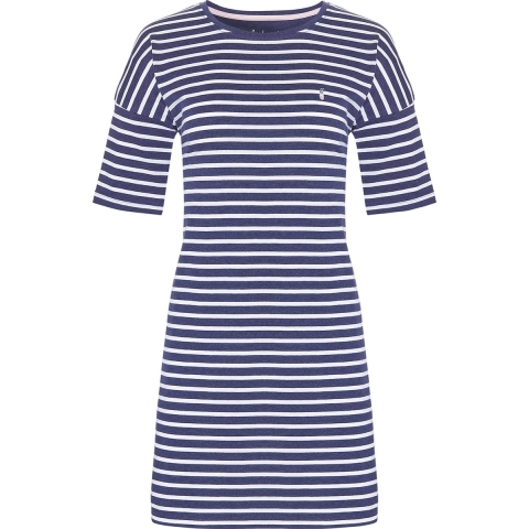 By Louise Dames nachthemd korte mouwen navy gestreept