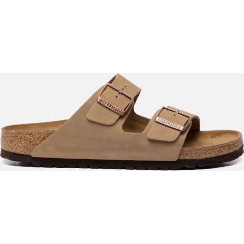 Birkenstock Arizona oiled leather tabacco brown platte sandalen unisex