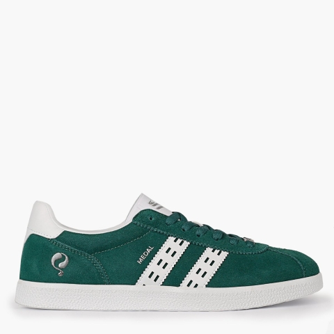 Q1905 Sneaker medal classic hardgroen/wit