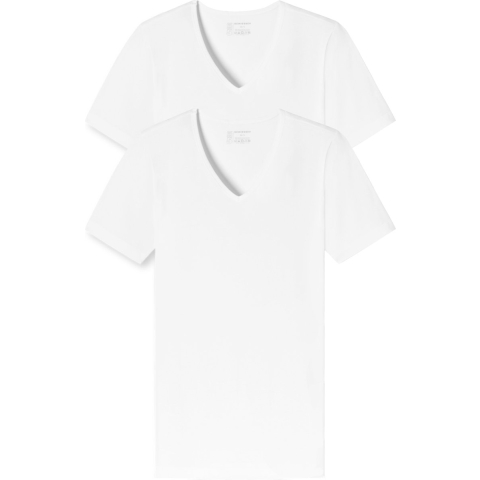 Schiesser 95/5 v-shirt 2-pack 173982 wit