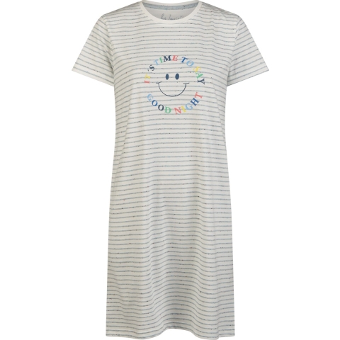 By Louise Dames nachthemd korte mouw goodnight gestreept
