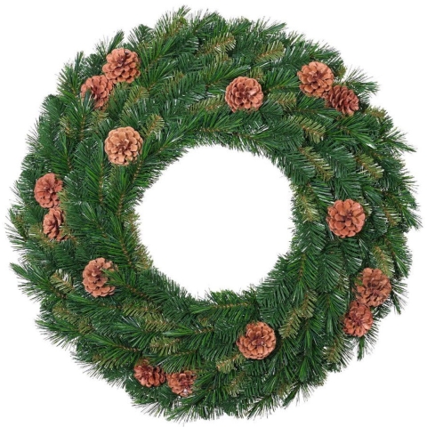 Kunstkrans 60cm Mixed Pine Wreath W/Cones I Holiday Tree - Holiday tree