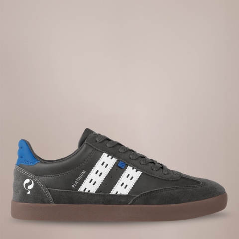 Q1905 Sneaker platinum middengrijs/koningsblauw/wit
