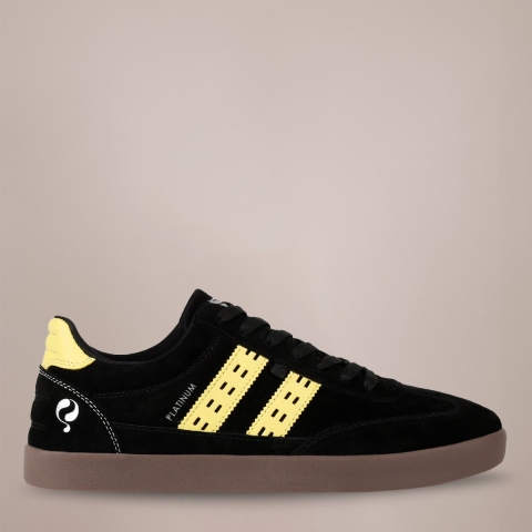 Q1905 Sneaker platinum zwart/lichtgeel