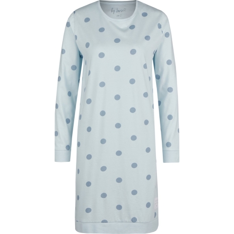 By Louise Dames nachthemd lange mouw katoen blauw gestipt