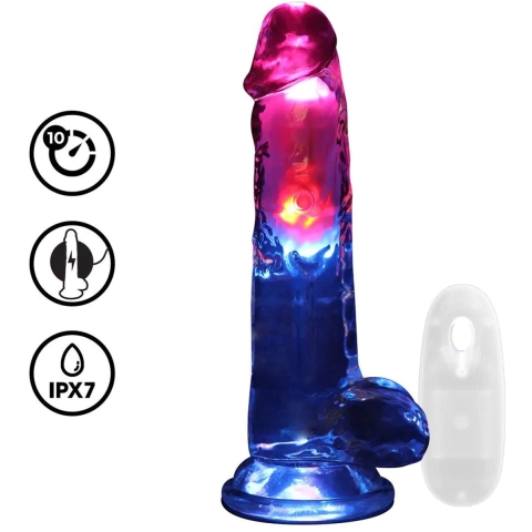 RealRock - Transparante LED Dildo met Afstandsbediening