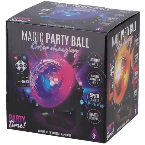 Party Time Magische Party Bal met Disco Effect + Afstandsbediening Zwart