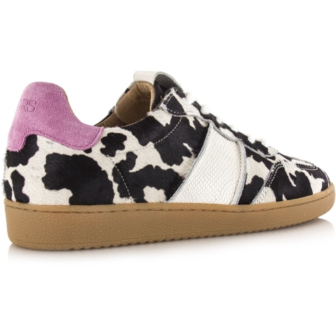 DWRS Label Dwrs poona cow hair on off white/pink lage sneakers dames