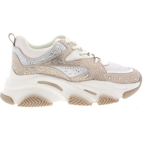 Steve Madden Dames sneakers privy sneaker silver gold cream