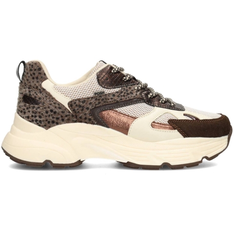 Poelman Posh sneaker brown animal lage sneakers dames