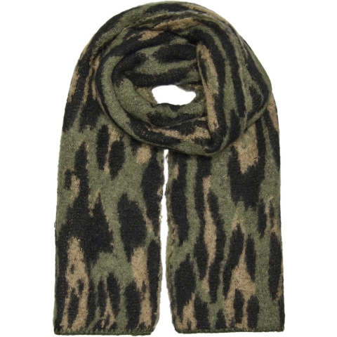 Only Onlmaude stitched edge scarf cc kalamata/leopard