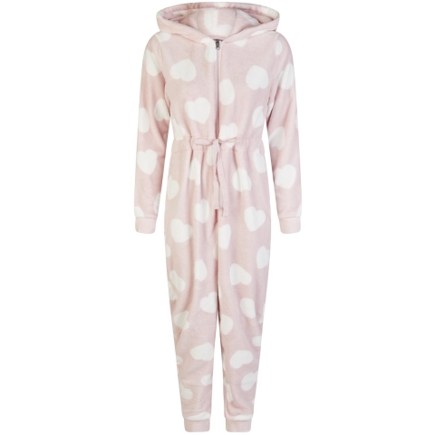 By Louise Dames huispak onesie fleece hartjes