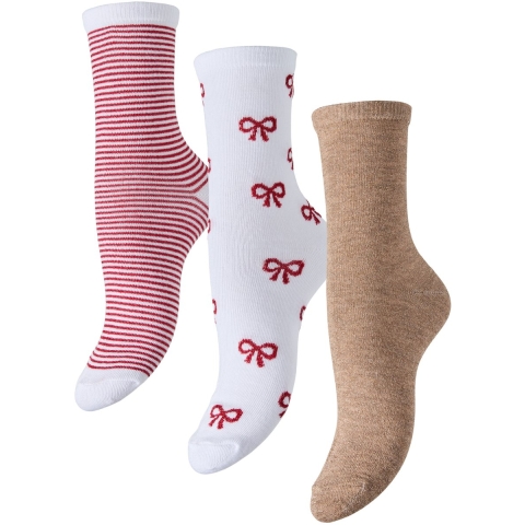 Pieces Dames kerst sokken pcjopi glitter 3-pack multicolor