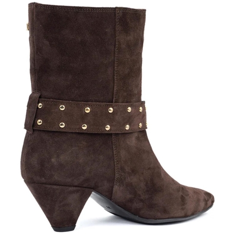 Babouche Anine enkellaarzen dark brown enkellaars met hak dames