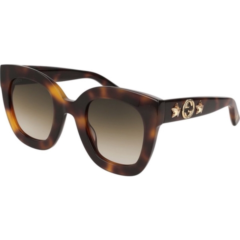 Gucci Zonnebril GG0208S 003 Havana Bruin Verloop