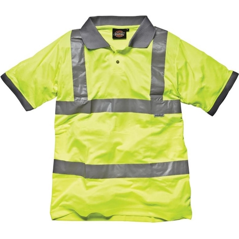Dickies Hoge Zichtbaarheid Heren Geel Veiligheidspoloshirt