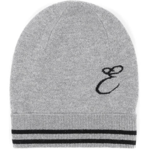 Crown Of Edinburgh Cashmere Muts Met Monogram Bruntsfield Grijs E