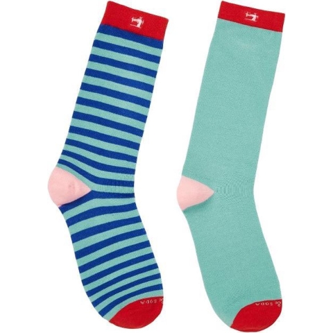 Scotch & Soda 2-Pack Heren Groen/Blauw Bedrukte Sokken