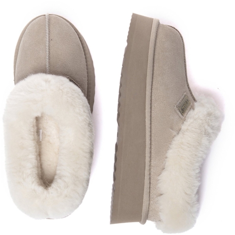 EVER AU Dames Leren Pantoffels - Topknot