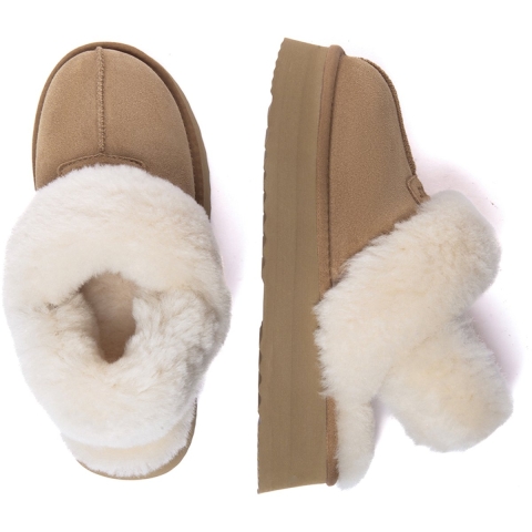 EVER AU Dames Leren Pantoffels Met Twee Afneembare Bandjes - Fantail