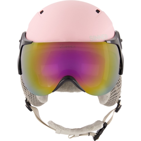 Sinner TYPHOON VISOR skihelm roze dames, 55-58 cm