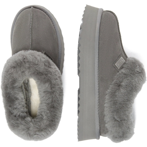 EVER AU Dames Leren Pantoffels - Topknot